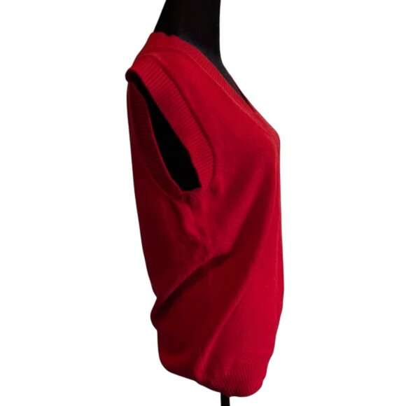 Sunday Best v-neck sweater red women's size 2XS - Picture 2 of 5